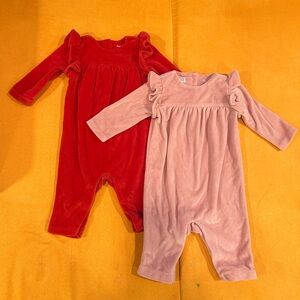 Ralph Lauren Ruffled Velour Coveralls